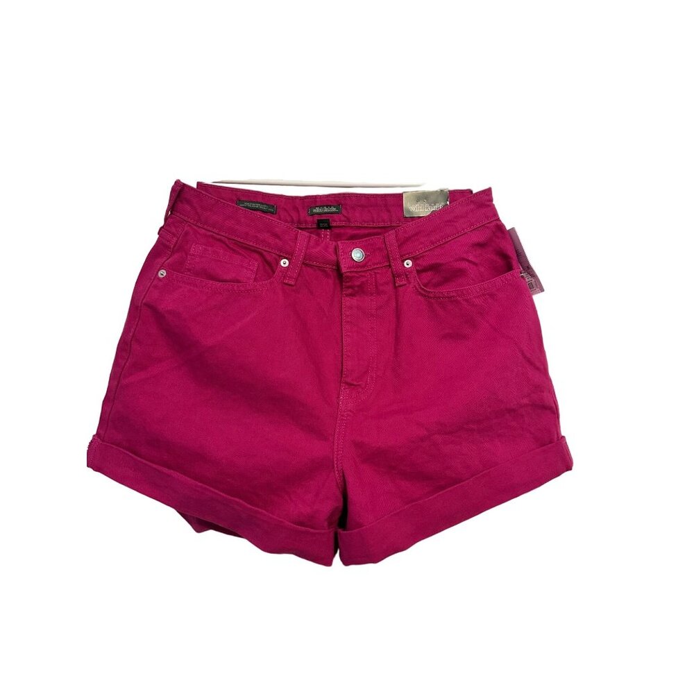 wild fable Highest‎ Rise Mom Shorts Cuffed Hot Pink  12/31 NWT